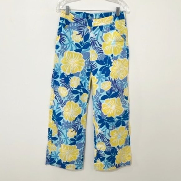 Lilly Pulitzer Pants - Lilly Pulitzer Vintage Nassau Blu Ay Poppy Floral Palazzo Pants White Tag